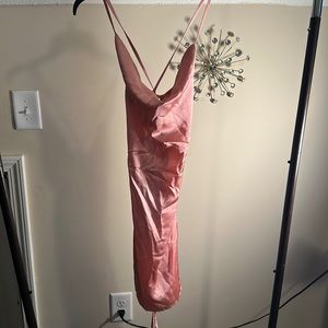 Women’s Satin Cowl Lace up Dress